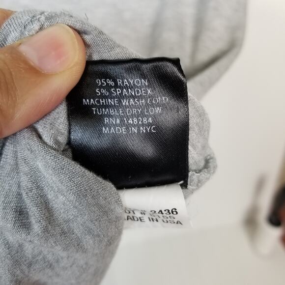 Terez Tie Front Short Sleeve Shirt Gray Medium - Picture 7 of 7